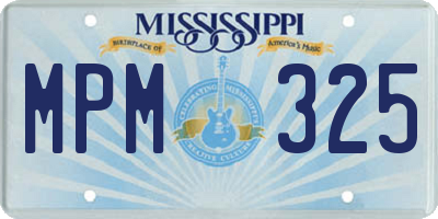 MS license plate MPM325
