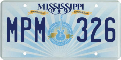 MS license plate MPM326