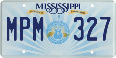 MS license plate MPM327