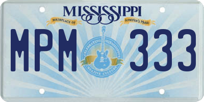 MS license plate MPM333