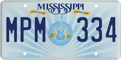 MS license plate MPM334