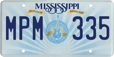 MS license plate MPM335