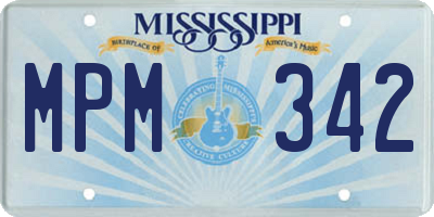 MS license plate MPM342
