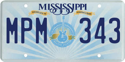 MS license plate MPM343
