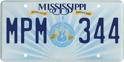 MS license plate MPM344