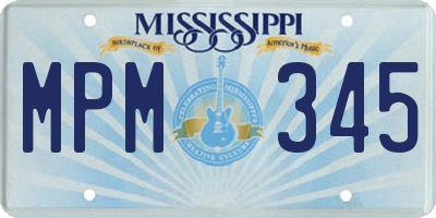 MS license plate MPM345