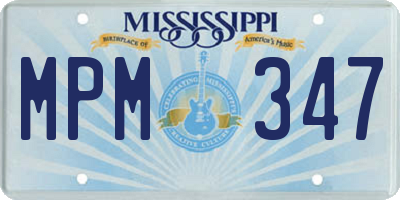 MS license plate MPM347