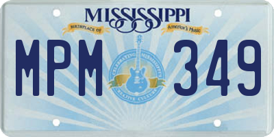 MS license plate MPM349