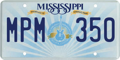 MS license plate MPM350