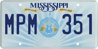 MS license plate MPM351