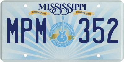 MS license plate MPM352