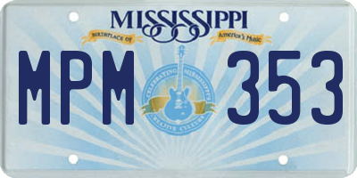 MS license plate MPM353