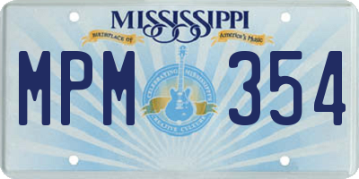 MS license plate MPM354