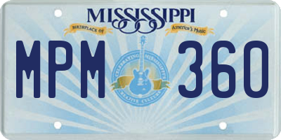 MS license plate MPM360