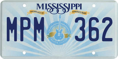 MS license plate MPM362