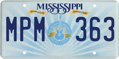 MS license plate MPM363