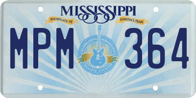 MS license plate MPM364