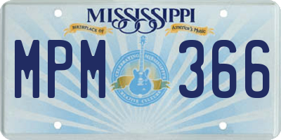 MS license plate MPM366