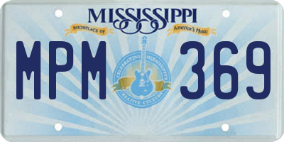 MS license plate MPM369