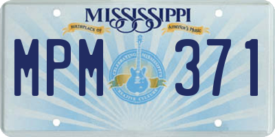 MS license plate MPM371