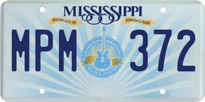 MS license plate MPM372