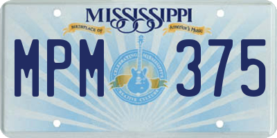 MS license plate MPM375