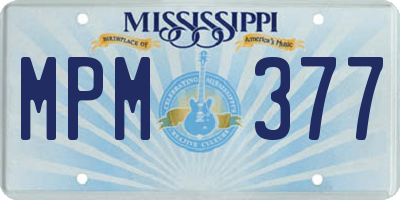 MS license plate MPM377