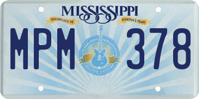 MS license plate MPM378