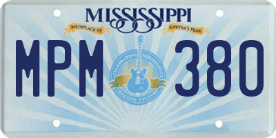 MS license plate MPM380