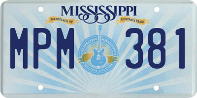 MS license plate MPM381
