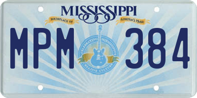 MS license plate MPM384