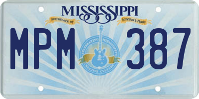 MS license plate MPM387