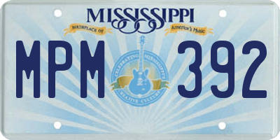MS license plate MPM392