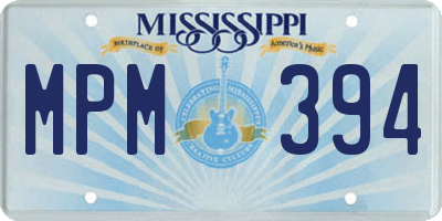 MS license plate MPM394