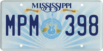 MS license plate MPM398