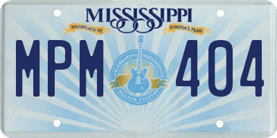 MS license plate MPM404