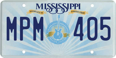 MS license plate MPM405