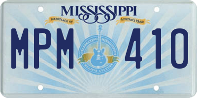 MS license plate MPM410