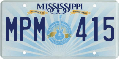 MS license plate MPM415
