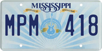 MS license plate MPM418