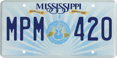 MS license plate MPM420
