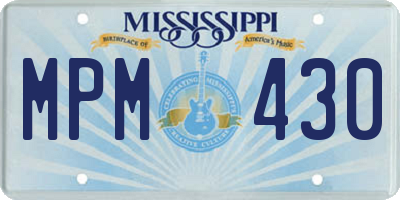 MS license plate MPM430