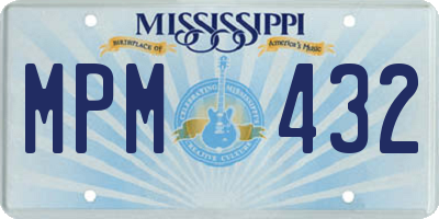 MS license plate MPM432