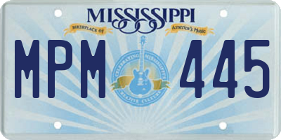 MS license plate MPM445