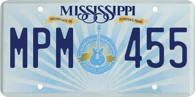 MS license plate MPM455