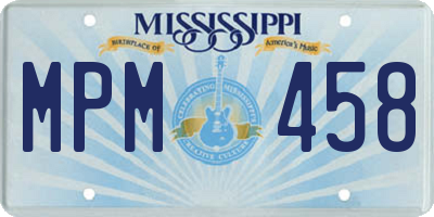 MS license plate MPM458
