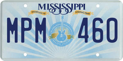 MS license plate MPM460