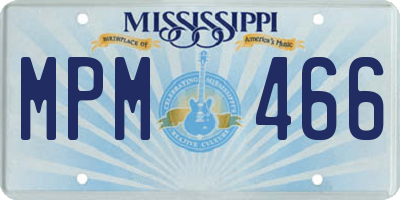 MS license plate MPM466