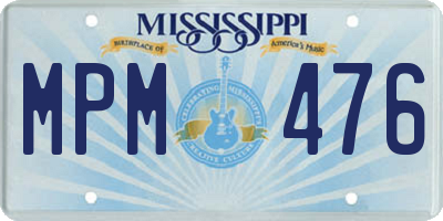 MS license plate MPM476
