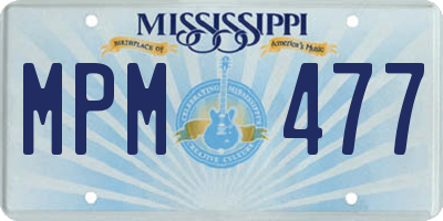 MS license plate MPM477